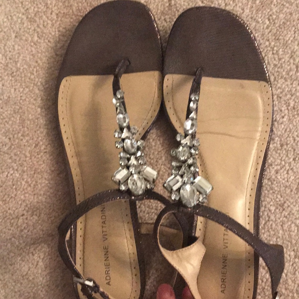 Silver jeweled sandals